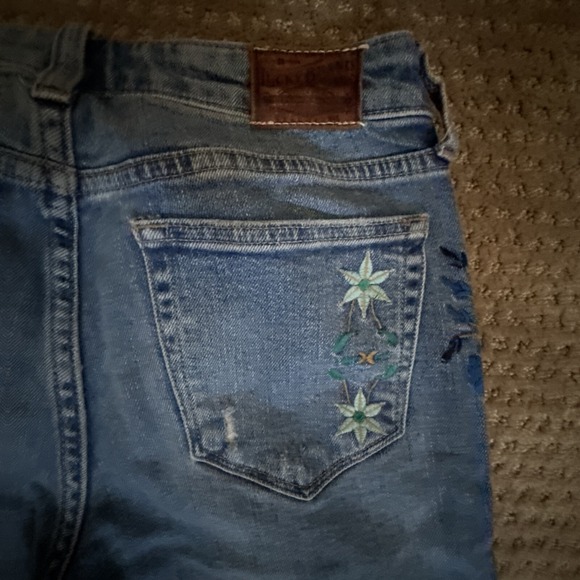 Lucky‎ Brand Embroidered Ava skinny ankle cheville jeans blue denim size 0 / 25 - Picture 15 of 16
